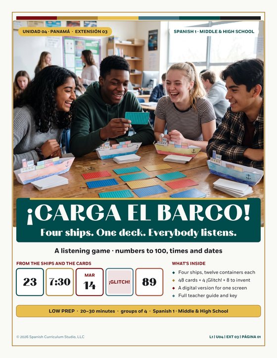 ¡Carga el Barco!: Spanish 1 Numbers, Dates and Time Listening Game, Unidad 04 · Panamá